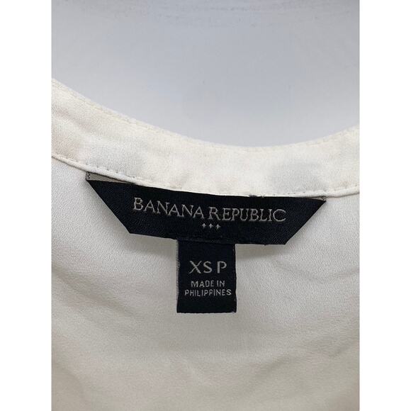 BANANA REPUBLIC Women's Petite Cream Crewneck Short Sleeve Blouse SZ XS/P - Picture 7 of 9